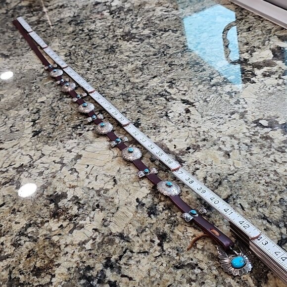 John Delvin Sterling Silver Turquoise Navajo Belt Ladies Amazing Piece 43 Inches - Picture 11 of 16